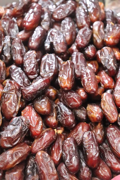 Daten Fruchthintergründe Stapel Dattelfrüchte Einem Geschäft — Stockfoto