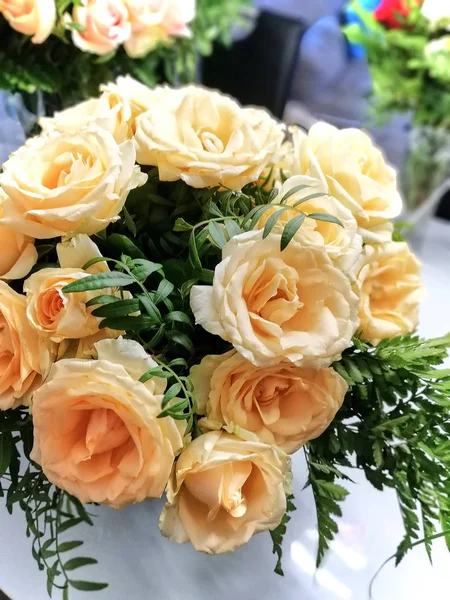 Blommor Ros Whit Rosa Bröllop Dekoration Bukett — Stockfoto