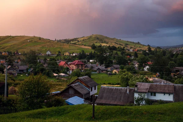 Views Carpathians Beautiful Country Mountains Carpathians Sunset Carpathians Located Ukraine — Stock Photo, Image