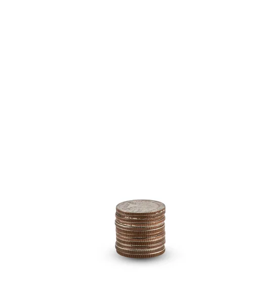 Coin Stacks Graph Isolated White Background Clipping Path — Stock Photo, Image