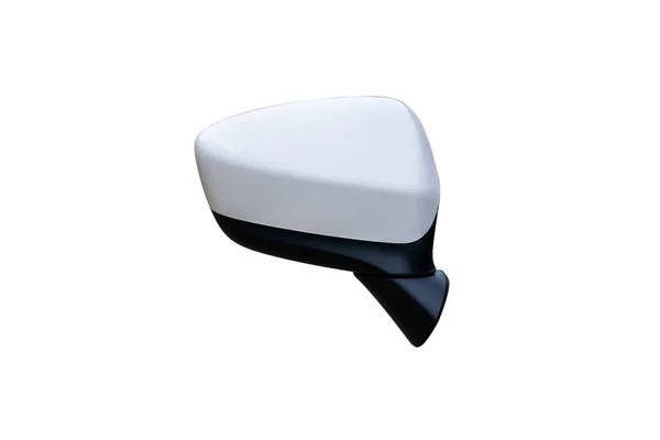 White Side Mirror Car Isolated White Background Clipping Path — Stock Photo, Image