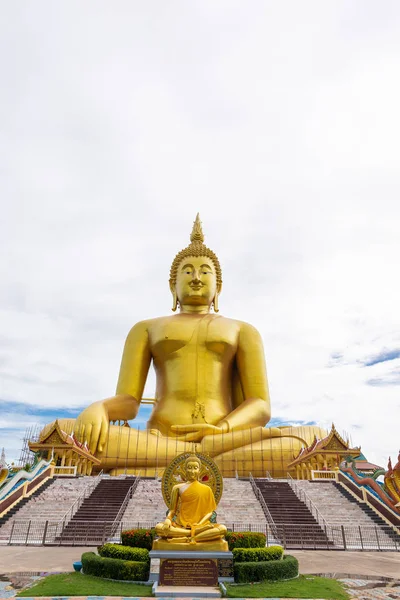 Büyük Altın Buddha Statue Wat Muang Tapınağı Landmark Angthong Tayland — Stok fotoğraf