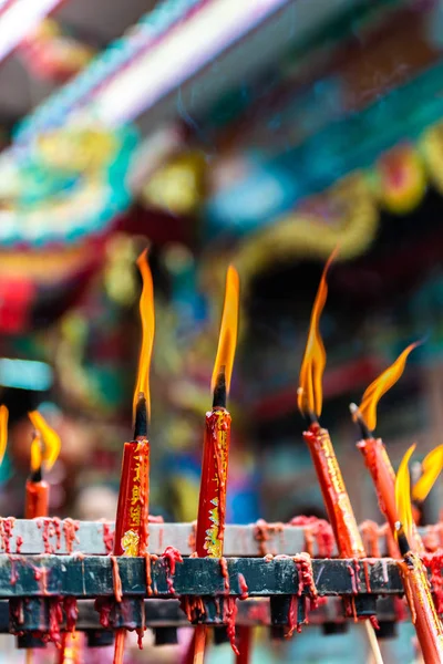 Rode Kaars Chinese Kaars Kaars Aanbidding Heilige Oplichten — Stockfoto