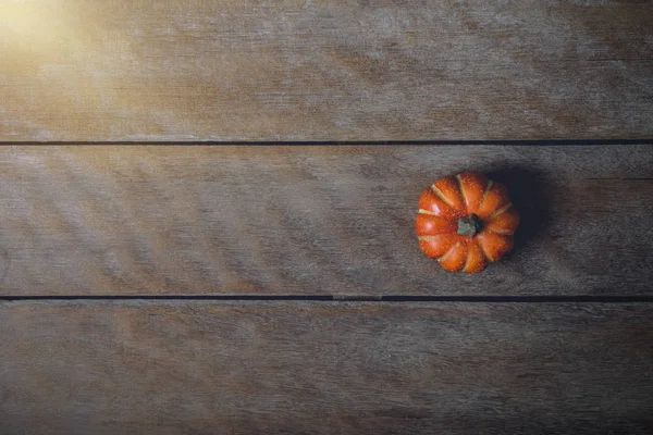 Halloween Pumpkins Old Wooden Floor Halloween Background Top View — Stock Photo, Image