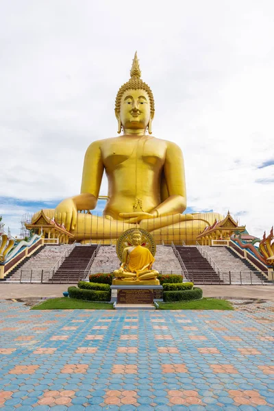 Scenery Big Golden Buddha Statue Wat Muang Temple Landmark Angthong — Stock Photo, Image
