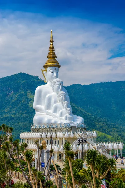 Пхетчабун Мая 2018 Года Статуя Большая Белая Пятерка Будда Ват — стоковое фото