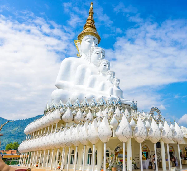 Phetchabun Thailand Oct 2018 Estátua Big White Five Buddha Wat — Fotografia de Stock