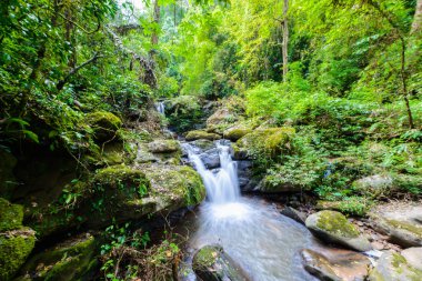 Doğa manzara, Sapan şelale (Namtok Sapan) Khun Nan Milli Parkı, Sapan Köyü, Boklua District, Nan Eyaleti, Tayland
