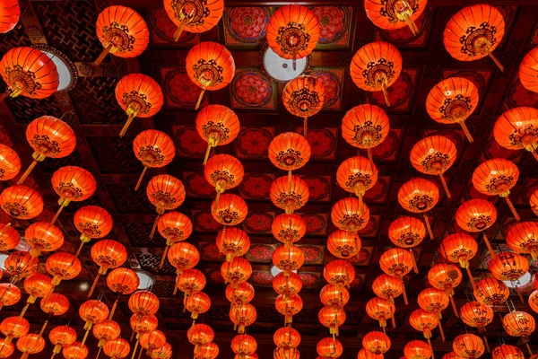 Hintergrund Der Roten Laternen Während Des Chinesischen Neujahrsfestes — Stockfoto