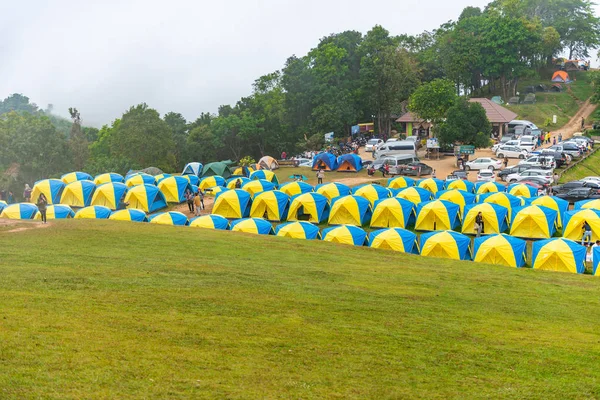 Nan Tajlandia Listopada 2018 Wiersz Namiot Camping Miejsce Doi Samer — Zdjęcie stockowe