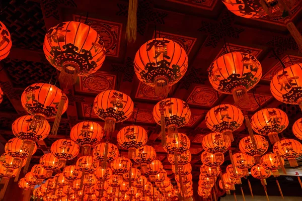 Çin Yeni Yılı Festival Için Kırmızı Fener Sırasında Arka Plan — Stok fotoğraf