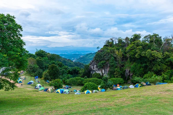 Nan Thailand November 2018 Row Tent Camping Place Doi Samer — Stock Photo, Image