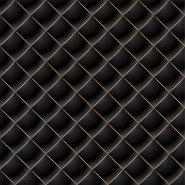 Arka plan zarif kapitone deseni VIP siyah ve altın iplik lüks pahalı kavramı dekoratif döşeme yumuşak doku