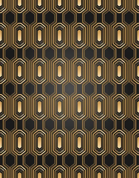 黒地に金色ライン高級パターン ベクトル イラスト スタイリッシュでモダンな生地 — ストックベクタ