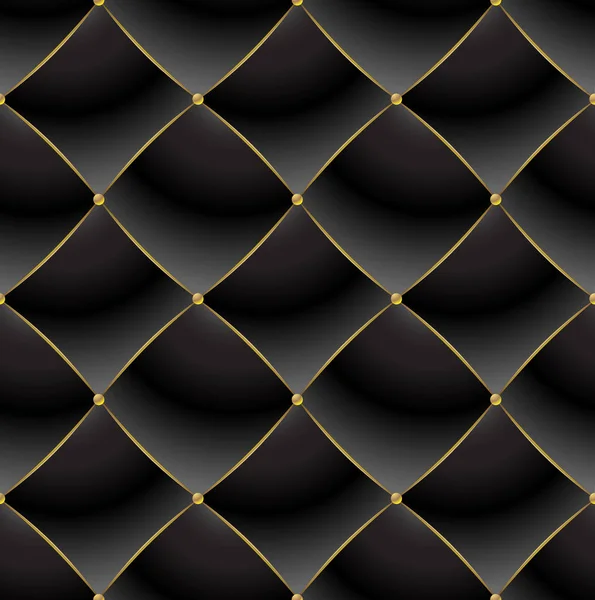 Achtergrond Van Elegante Gewatteerd Patroon Vip Zwart Goud Draad Luxe — Stockvector