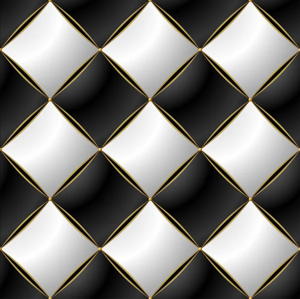 Fondo Elegante Patrón Acolchado Vip Blanco Oro Hilo Lujo Caro — Vector de stock