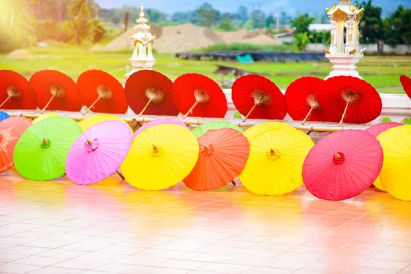 Colorful handmade paper umbrella — Stock Photo, Image