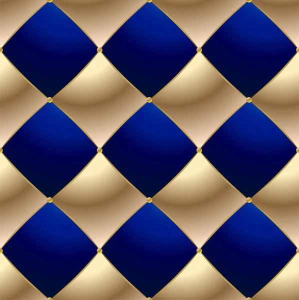 Hintergrund Der Eleganten Steppmuster Vip Blauen Und Goldenen Linie Faden — Stockvektor