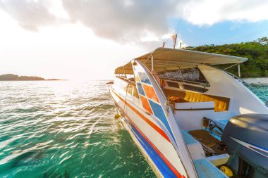 Turist tekneleri denizde yüzüyor