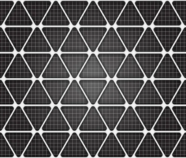 ボリュームリアルなテクスチャ グレーの3D三角形の幾何学的パターン デザインベクトルシームレスな抽象背景 — ストックベクタ