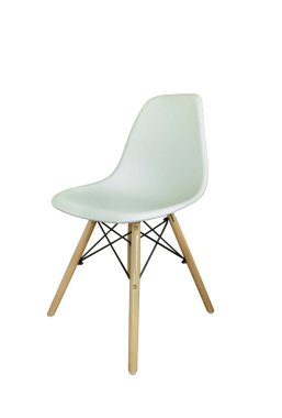 Beyaz modern sandalye beyaz arka plan üzerinde izole