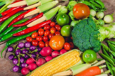 Taze gıdaların backgroud lezzetli ve sağlıklı varis sebzeler o