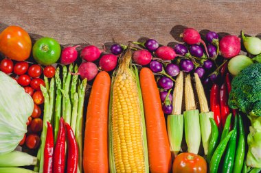 Taze gıdaların backgroud lezzetli ve sağlıklı varis sebzeler o
