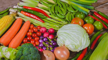 Taze gıdaların backgroud lezzetli ve sağlıklı varis sebzeler o