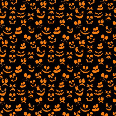 Cadılar Bayramı kabakları duygu yüzleri oyulmuş ile Dikişsiz desen