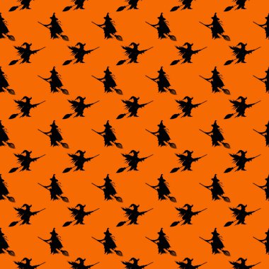 Dikişsiz halloween cadı desenleri arka plan