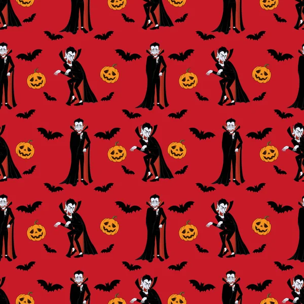 Halloween nahtlose musterzählung dracula — Stockvektor