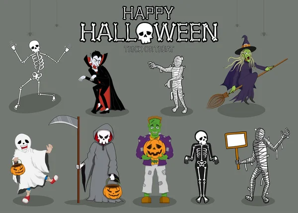 Set di raccolta di Halloween costume mostro — Vettoriale Stock