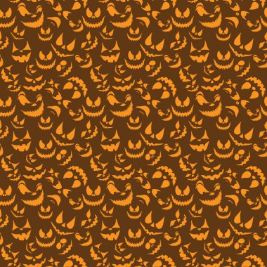 Cadılar Bayramı kabakları duygu yüzleri oyulmuş ile Dikişsiz desen