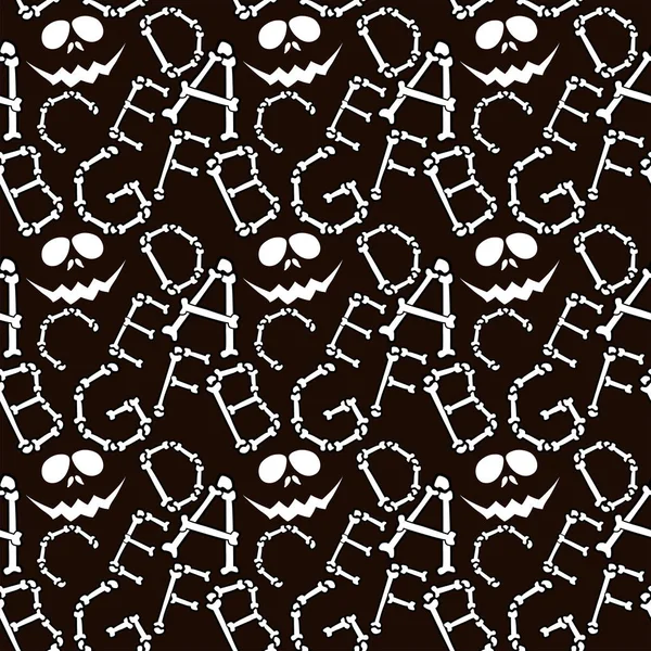 Halloween background.Seamless vector pattern with bones scary — Stock Vector