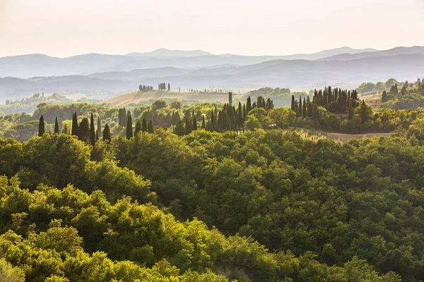 Toscane platteland Panorama, Ital — Stockfoto