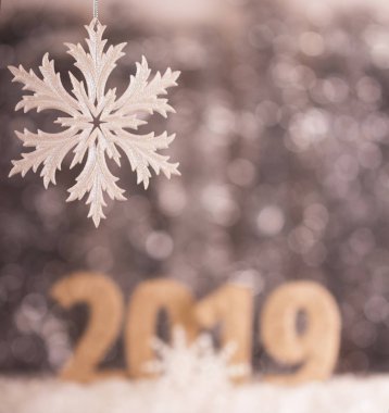 Güzel ajur kar tanesi arka plan Christmas 2019 yeni yıl yazı