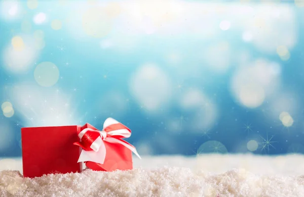 Beautiful Christmas Background Magic Box Snow — Stock Photo, Image