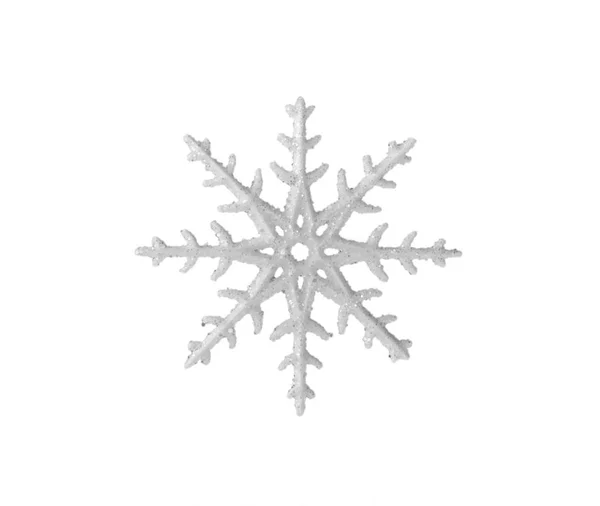 Christmas Toy Snowflake New Year Tree Isolated White Background — Stock Photo, Image