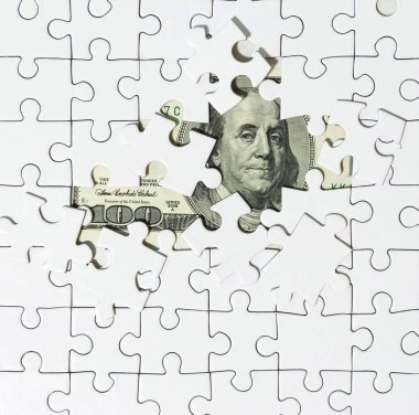 Arka plan beyaz bulmaca hangi merkezinde 100 doları banknot