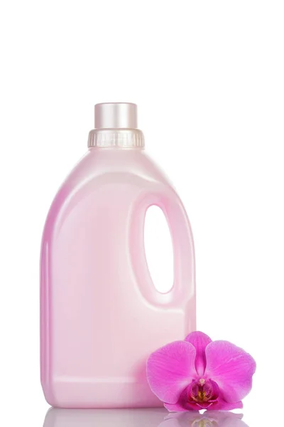 Fabric softener with fresh floral aroma isolated on white background — Stock Photo, Image