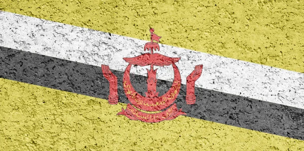 Брунейский Флаг Бетонная Текстура — стоковое фото