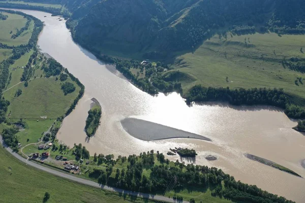 Katun nehri, Altay dağı, yaz ayı Ağustos