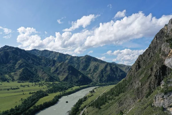 Río Katun Montaña Altai Mes Verano Agosto Tarde — Foto de Stock