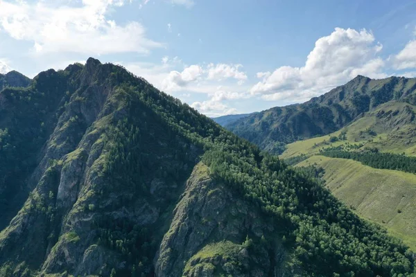 Berge Der Republik Altai Bezirk Chemal Der Nähe Des Dorfes — Stockfoto