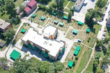 Kirovsky bölgesinin Panorama 'sı, Novosibirsk şehri, yaz