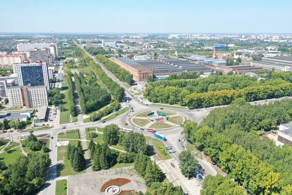 Panorama Distrito Kirovsky Cidade Novosibirsk Verão — Fotografia de Stock