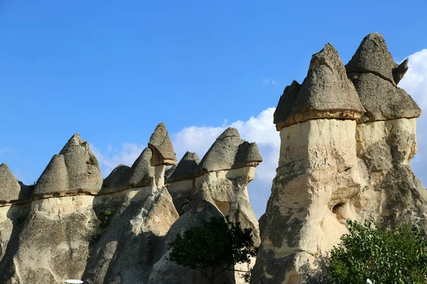 Funny mushroom shaped rocks in Cappadocia Turkey.