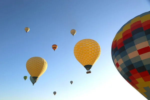 Kolorowy Lot Balonem Cappadocia Turcji Piękne Tło — Zdjęcie stockowe