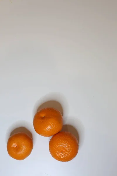 Fresh Orange Clementines White Background Top View — Stock Photo, Image