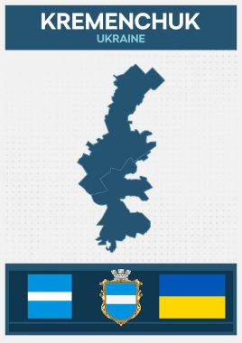 Kremenchuk, Ukrayna Minimalist Haritası